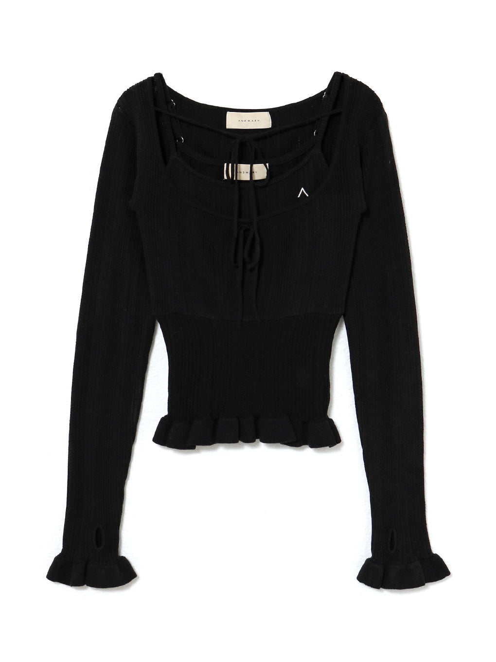 Crochet frill knit tops