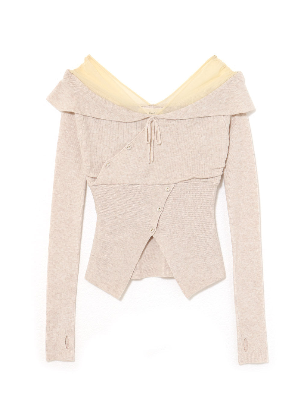 Lazy tulle knit tops