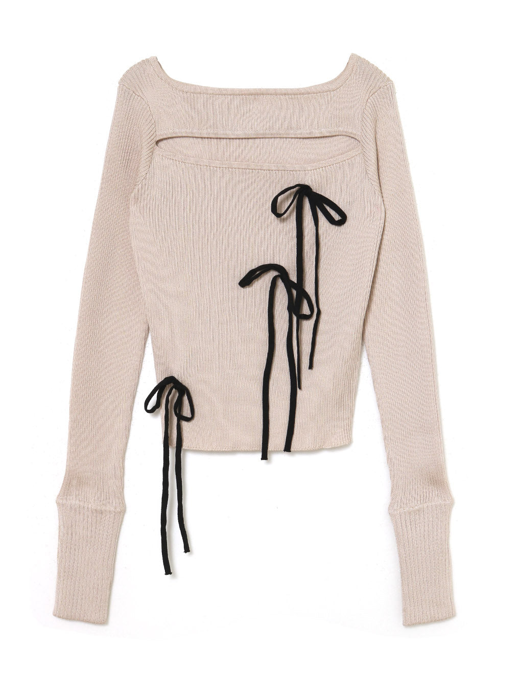 Ribbon silk knit tops