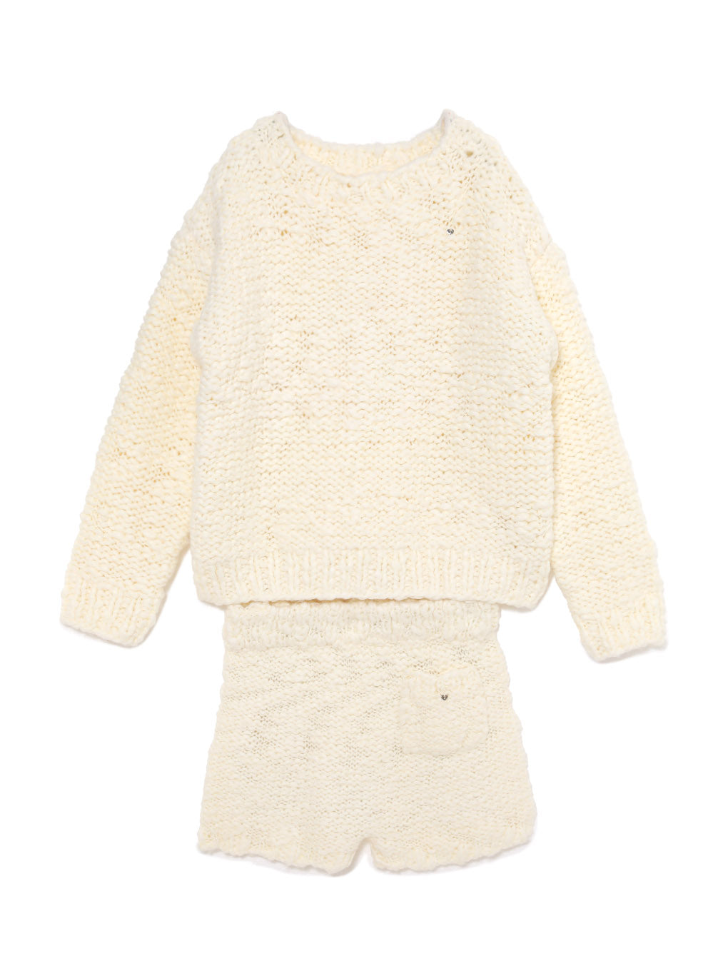 Fluffy handknit set up