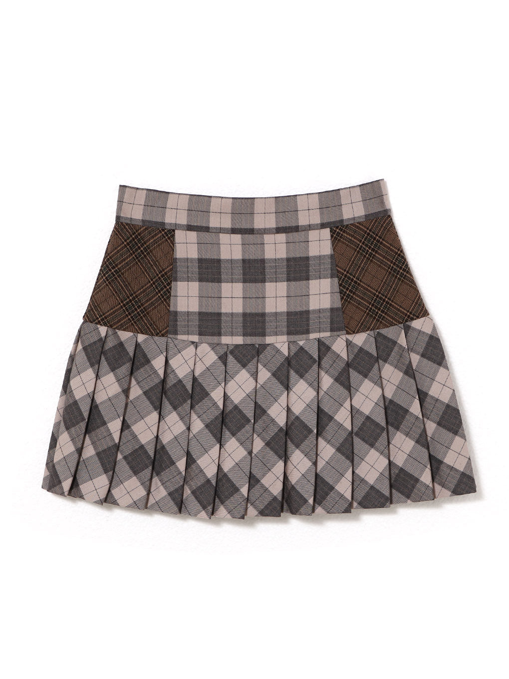 Coco check pleats skirt