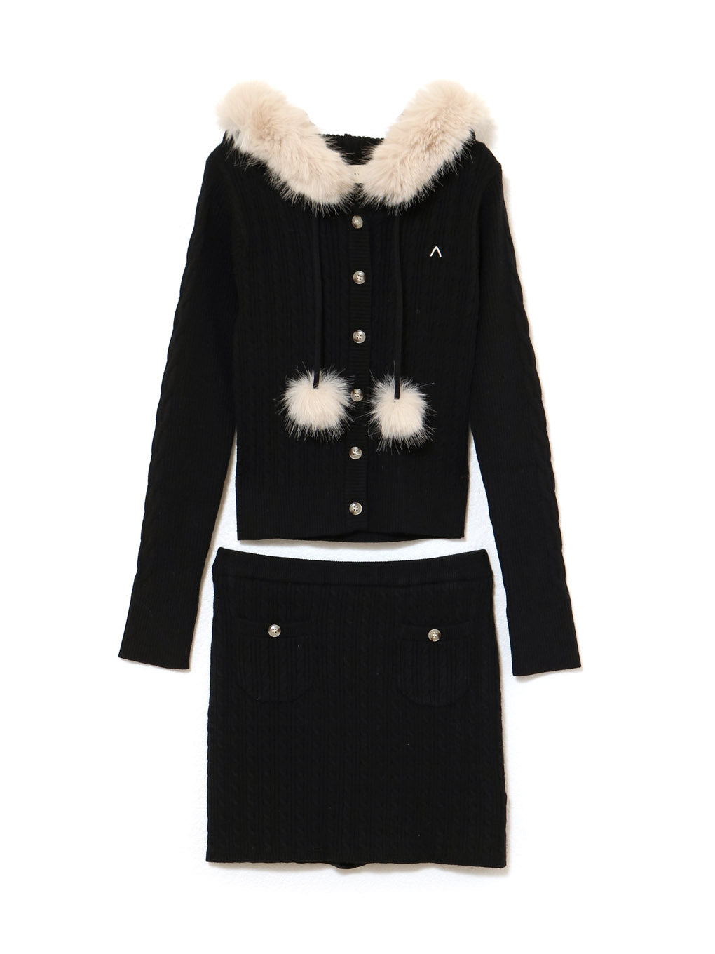 Reo fur knit set up