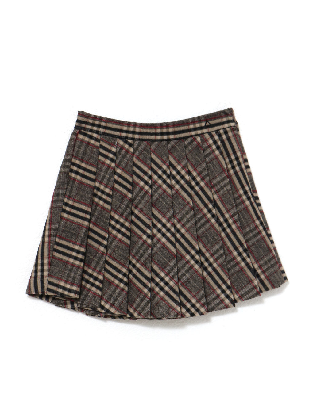 Monica check pleats mini skirt