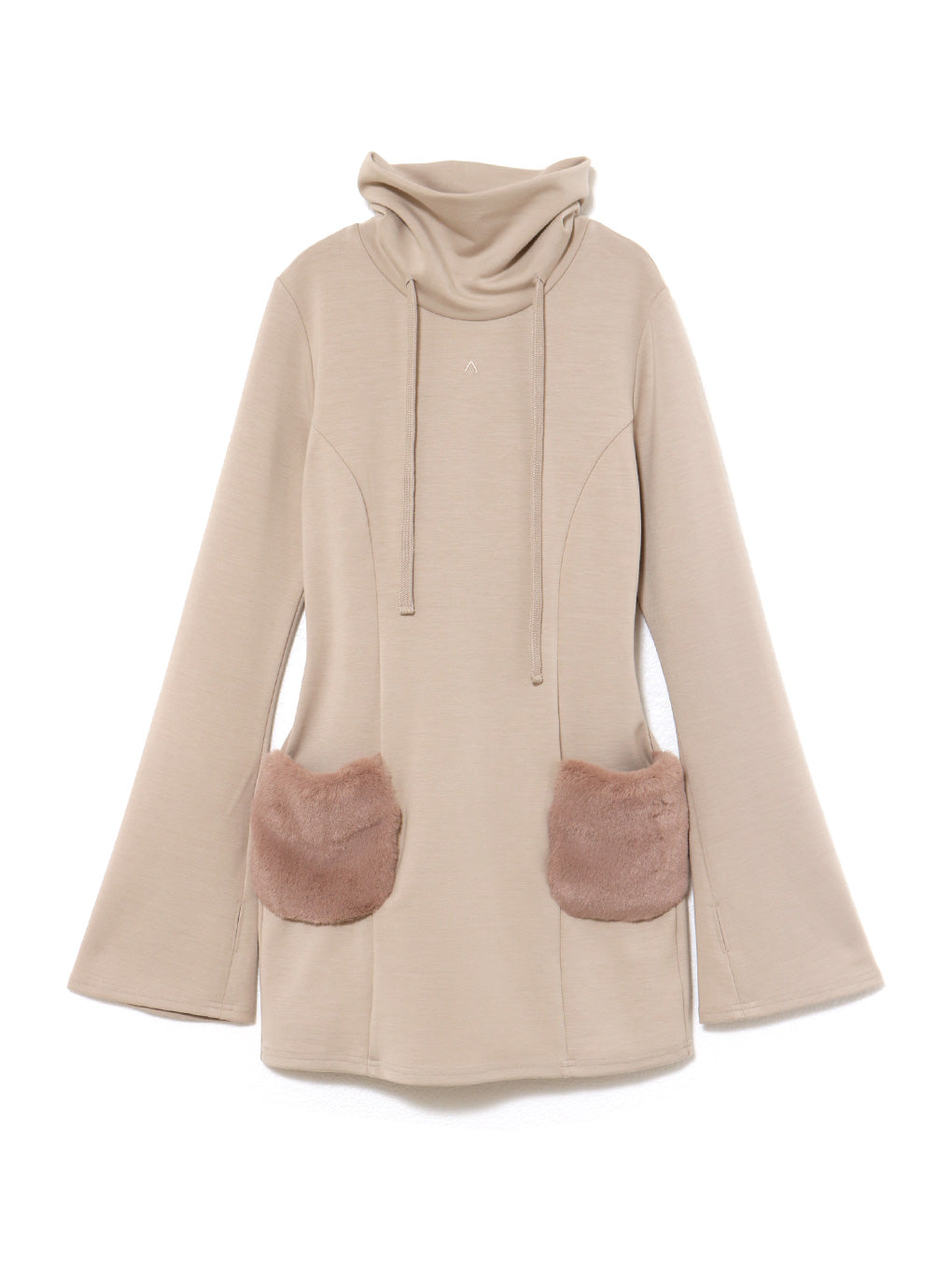 Fur pocket mini dress