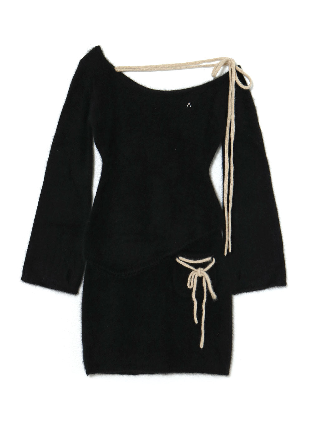 Furry racoon knit set up