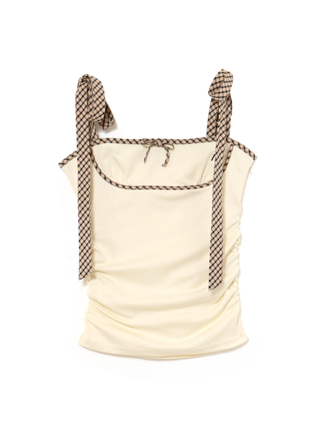 Alice check ribbon tops