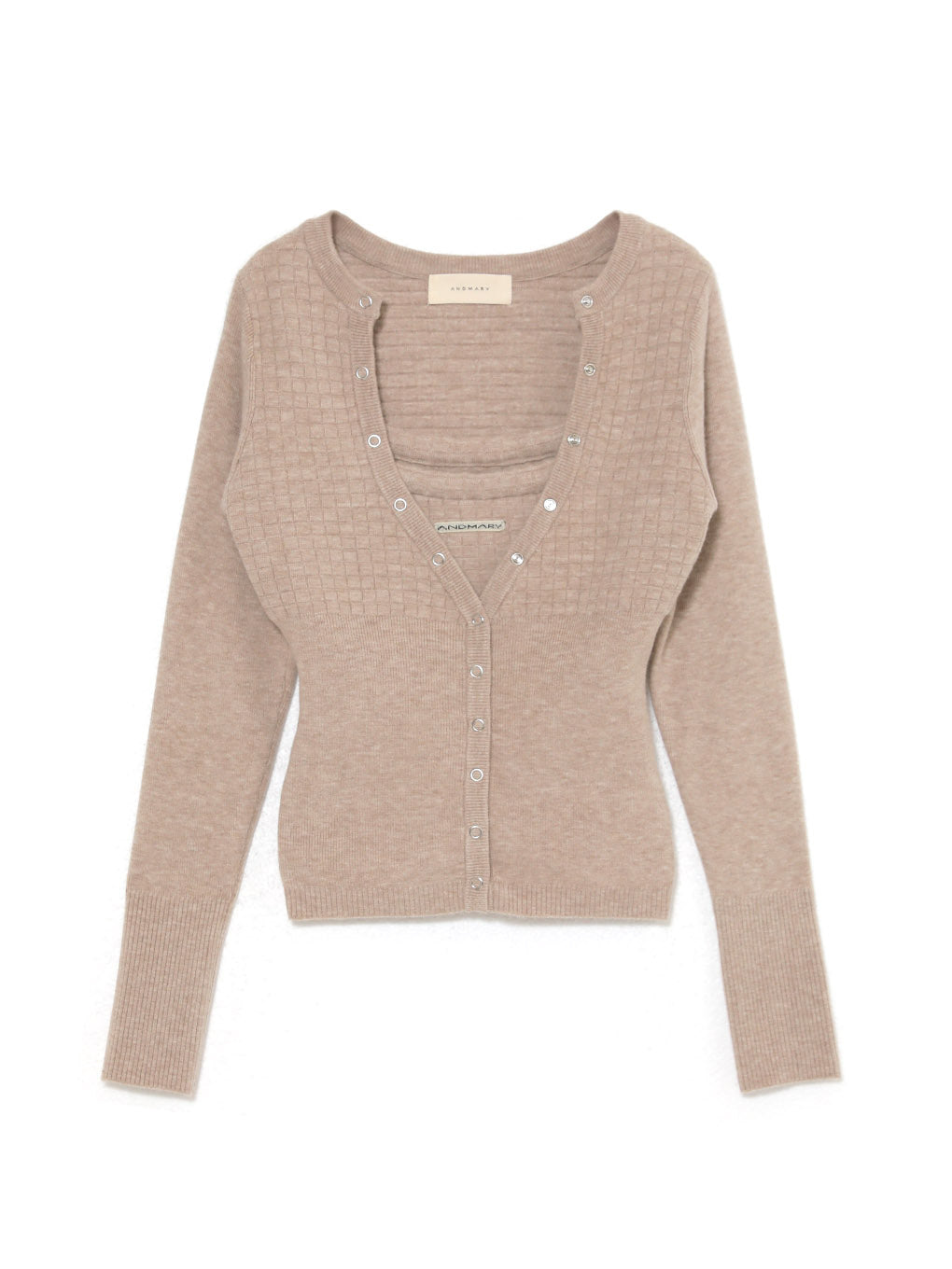 Waffle cardigan set tops
