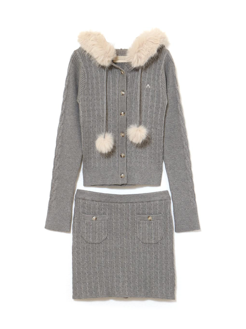 Reo fur knit set up