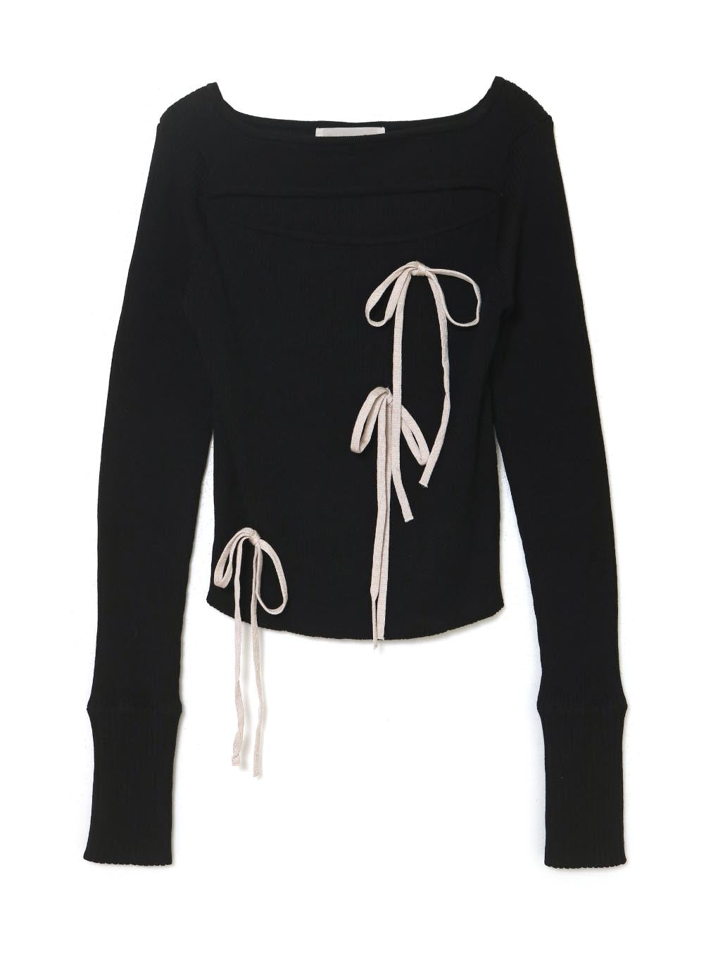 Ribbon silk knit tops