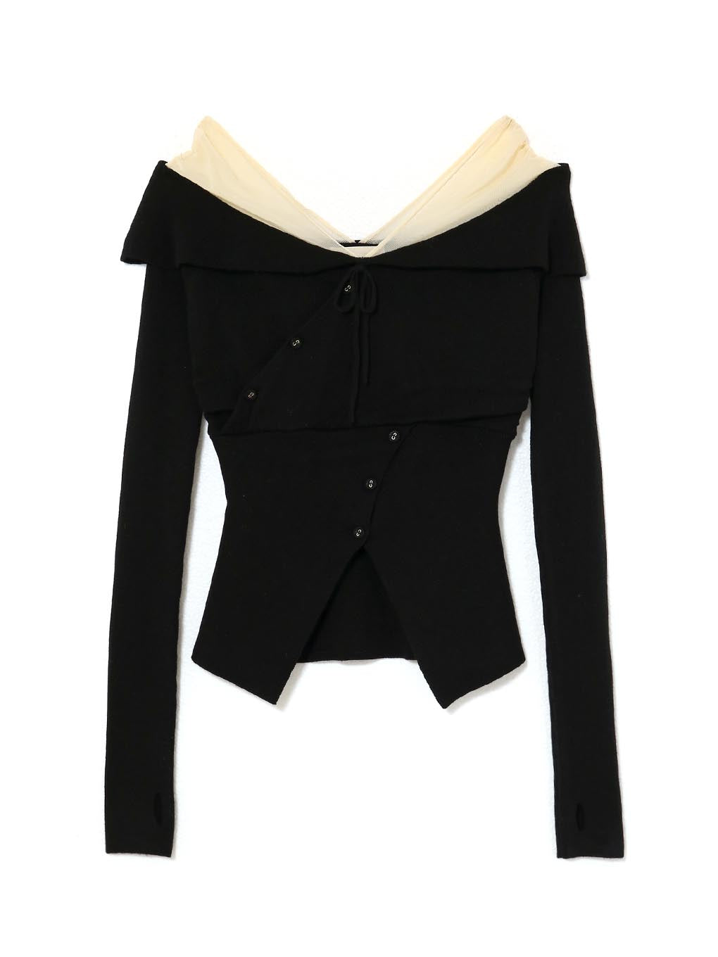 Lazy tulle knit tops
