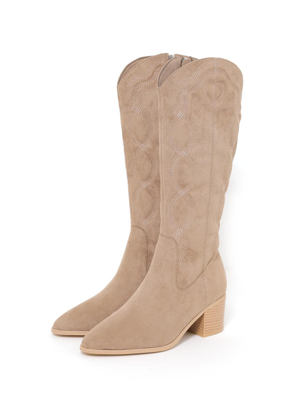 Heart point western suede boots