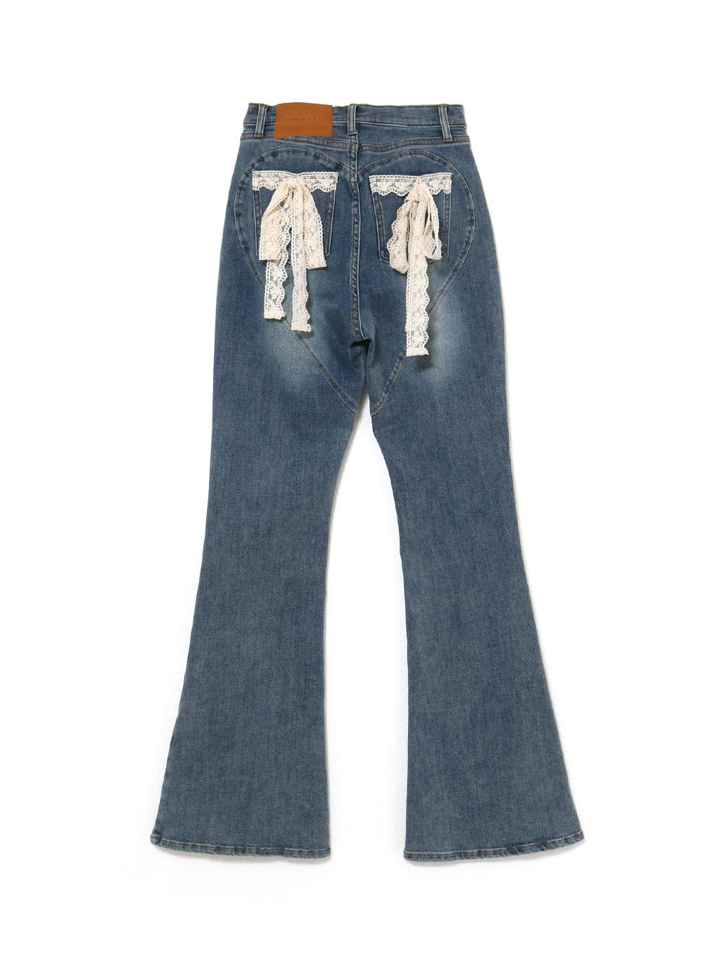 Lacey ribbon heart hip denim