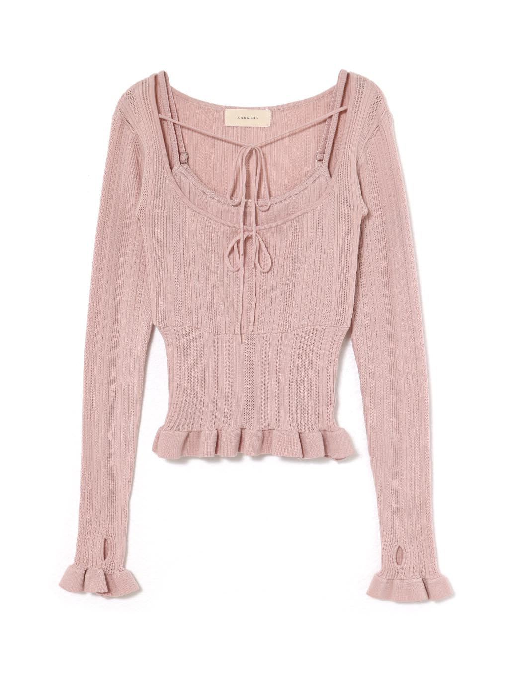 Crochet frill knit tops