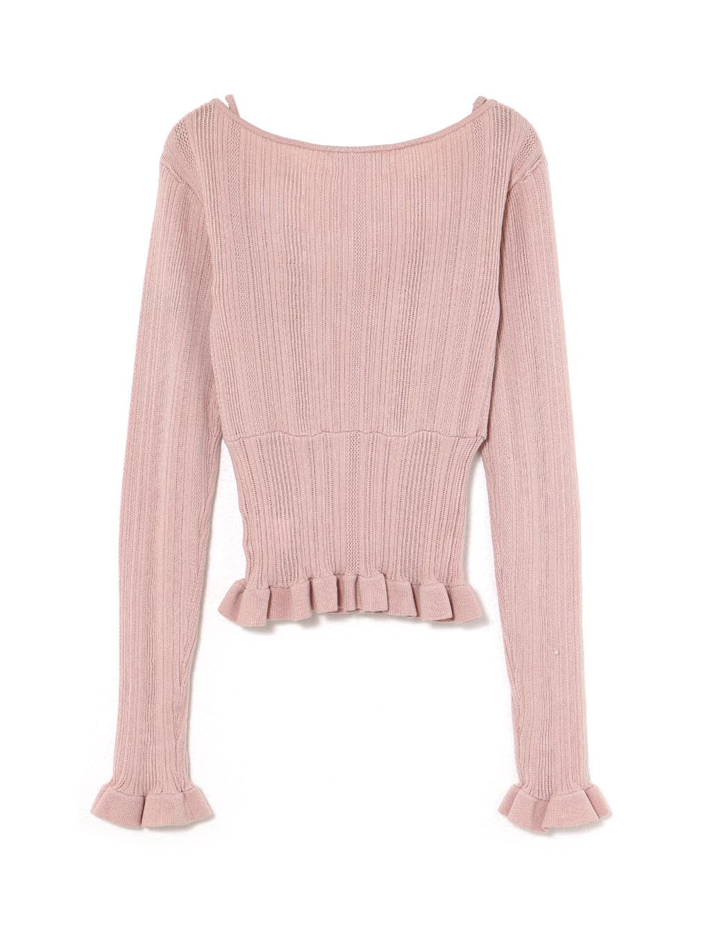 Crochet frill knit tops