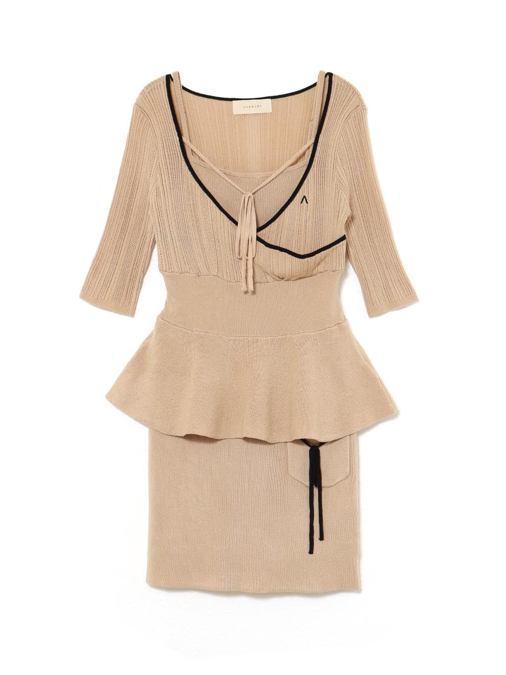 Peplum crochet knit set up