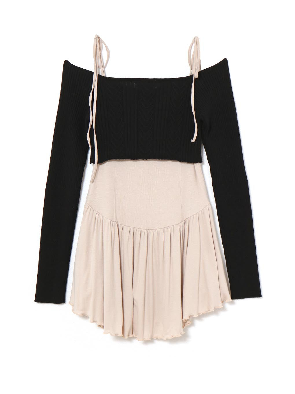 Nei knit set flare dress