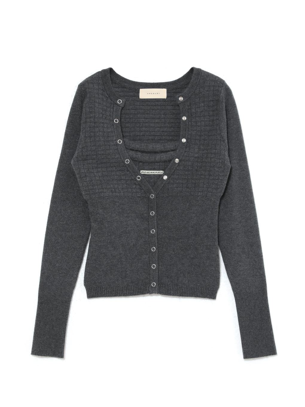 Waffle cardigan set tops