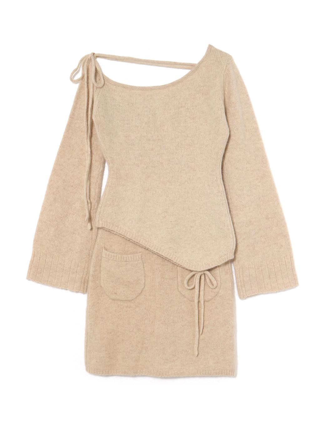 Furry racoon knit set up