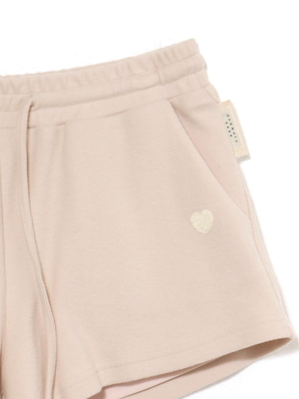 Milky pile heart short pants
