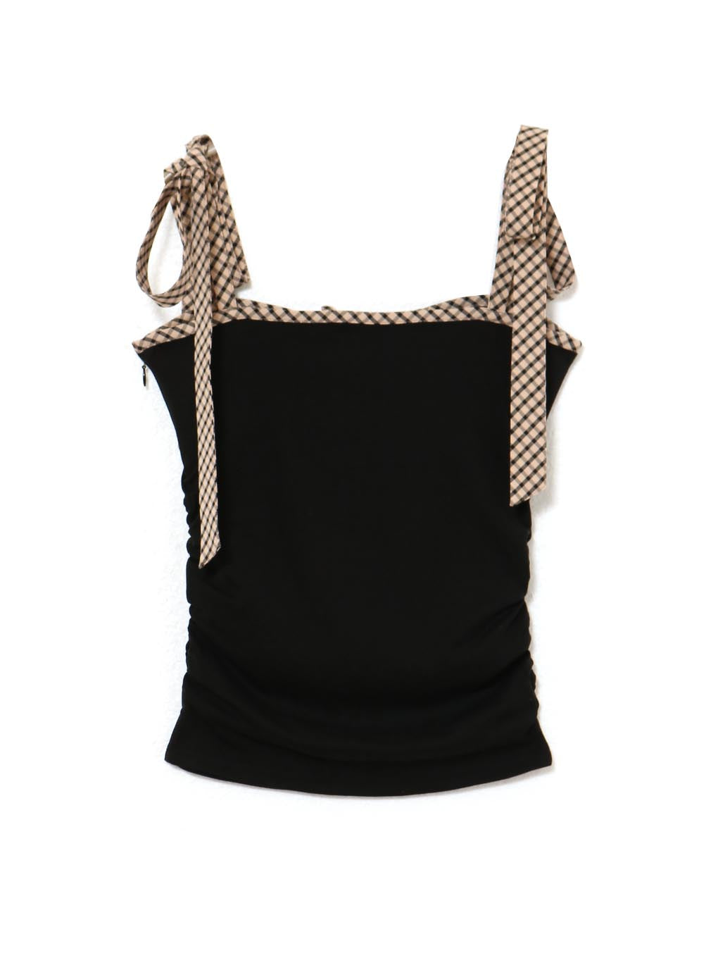 Alice check ribbon tops