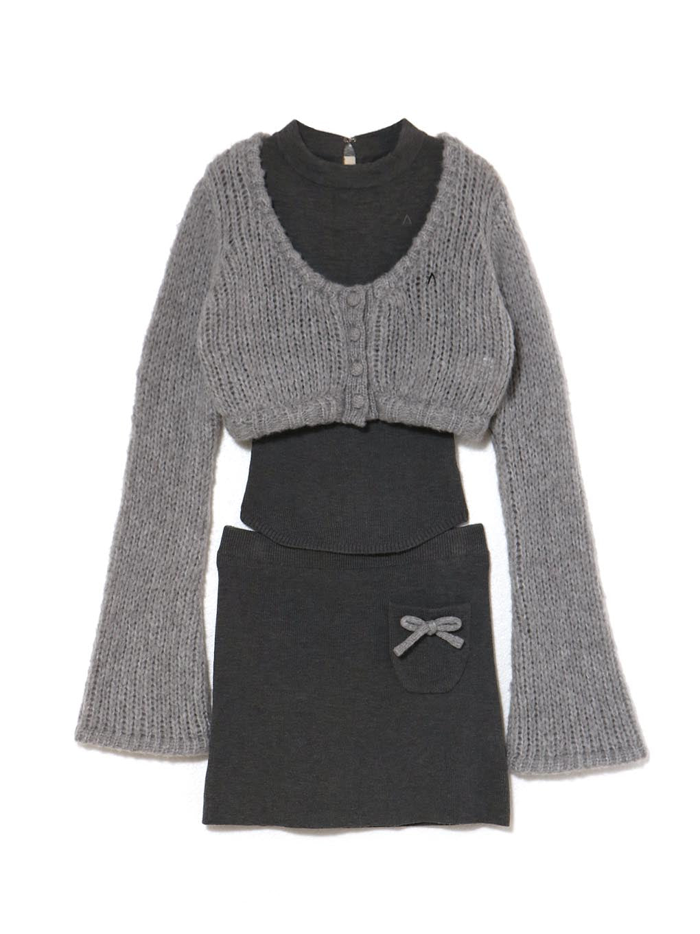 Zoff muffler knit set up