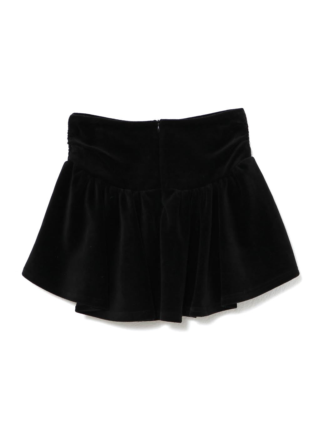 Silky velor mini skirt