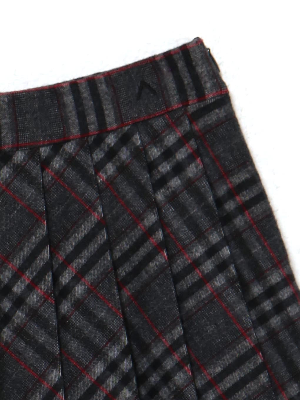 Monica check pleats mini skirt