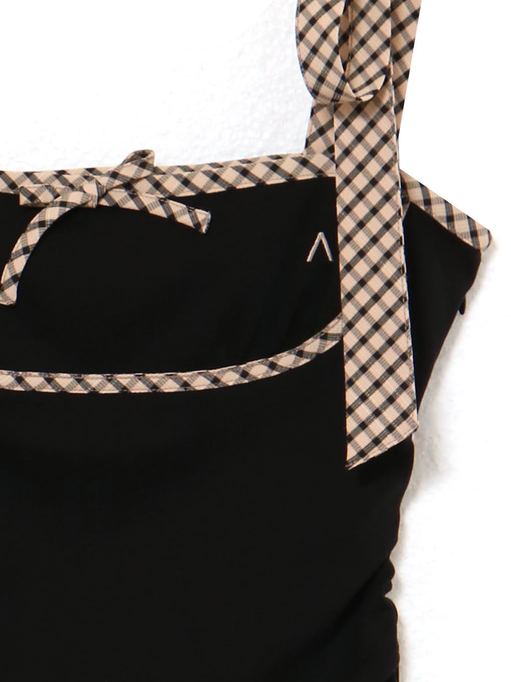 Alice check ribbon tops