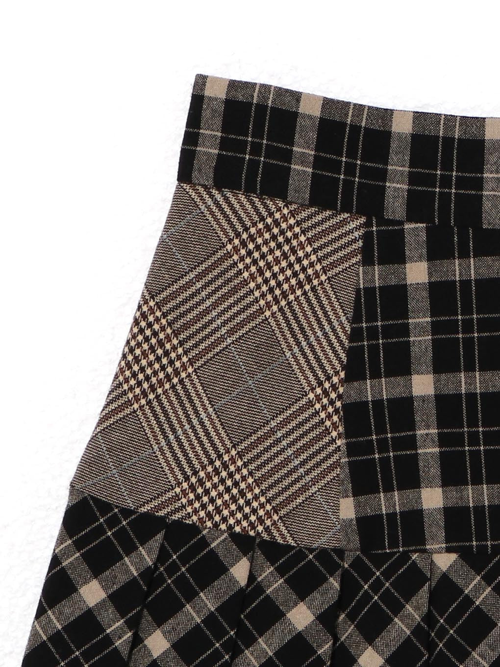 Coco check pleats skirt