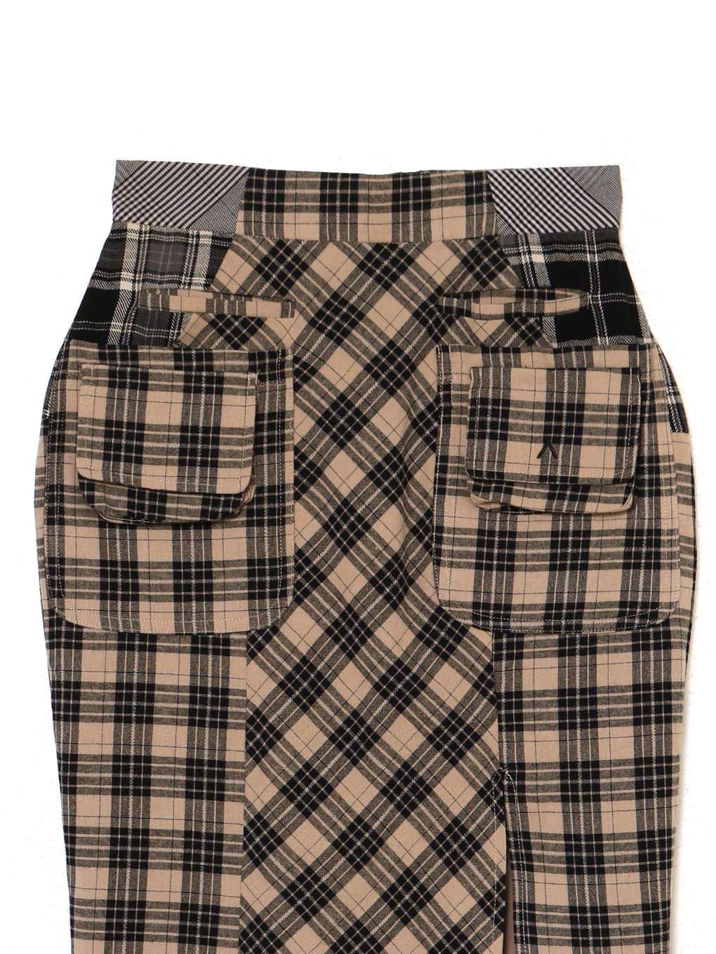 Anna check long skirt