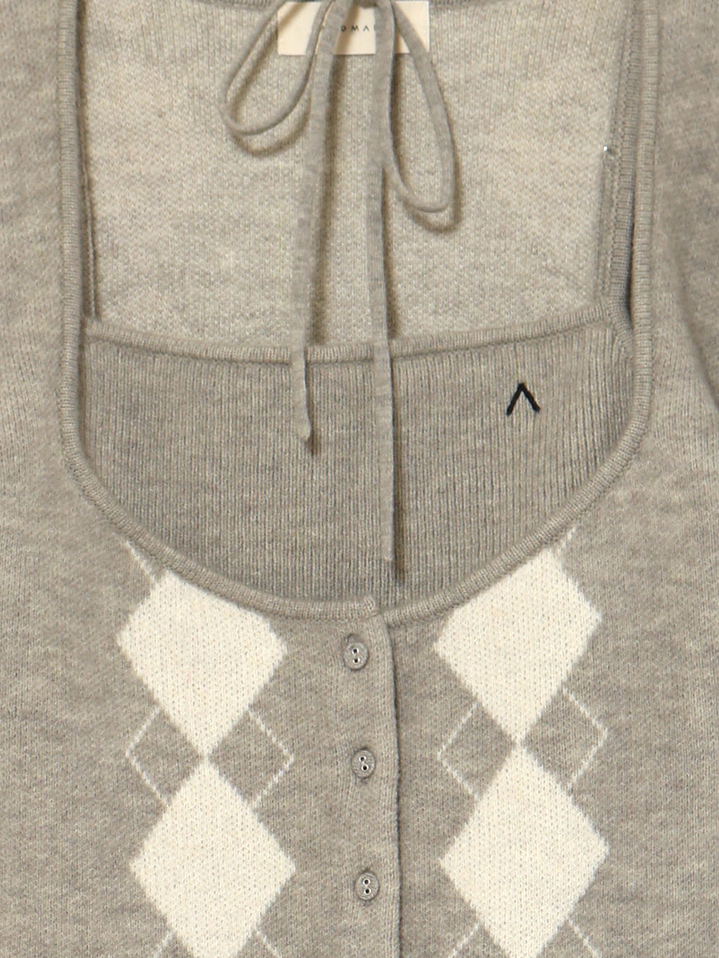 Argyle ribbon knit set up