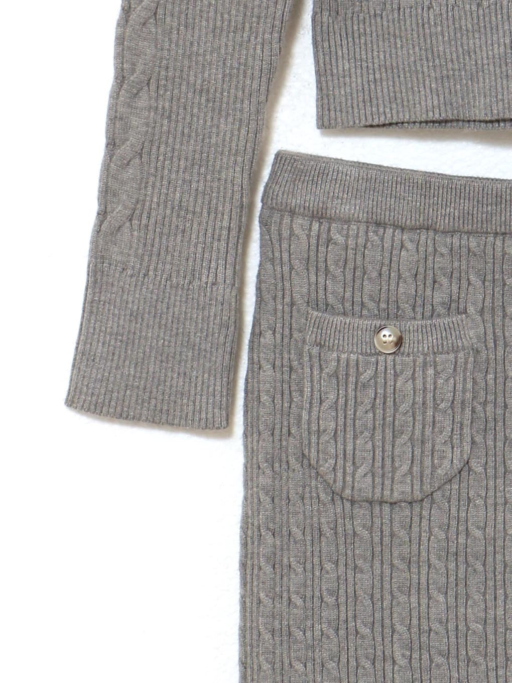 Reo fur knit set up