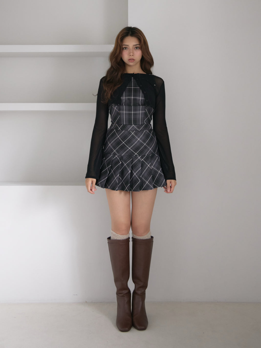 Donna check mini dress