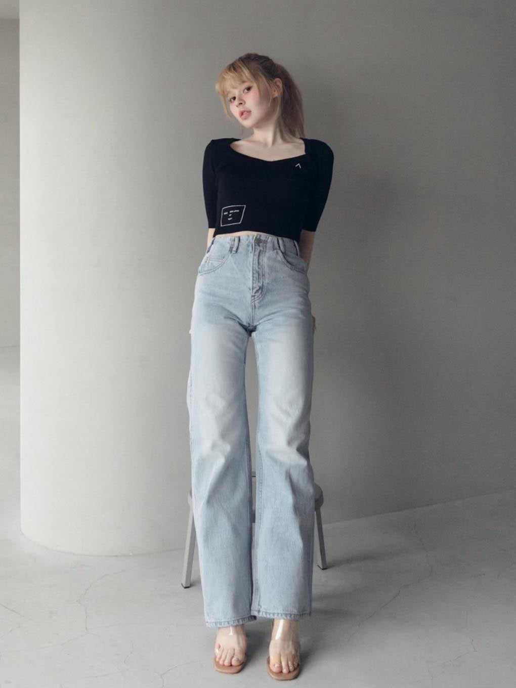 Heart hip wide denim