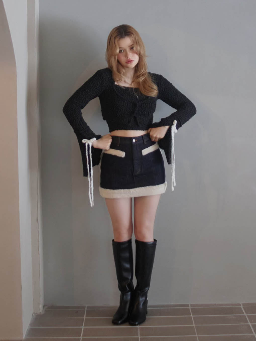 Lotta ribbon set cardigan