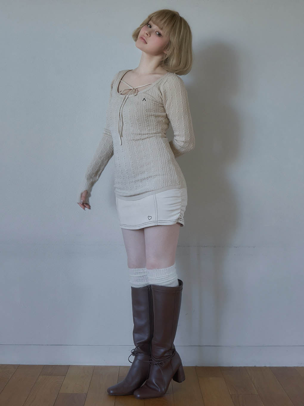 Regina cable mini dress