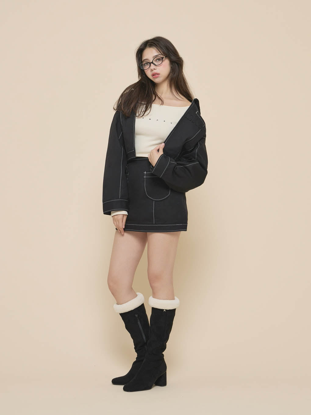 Harper twill mini skirt