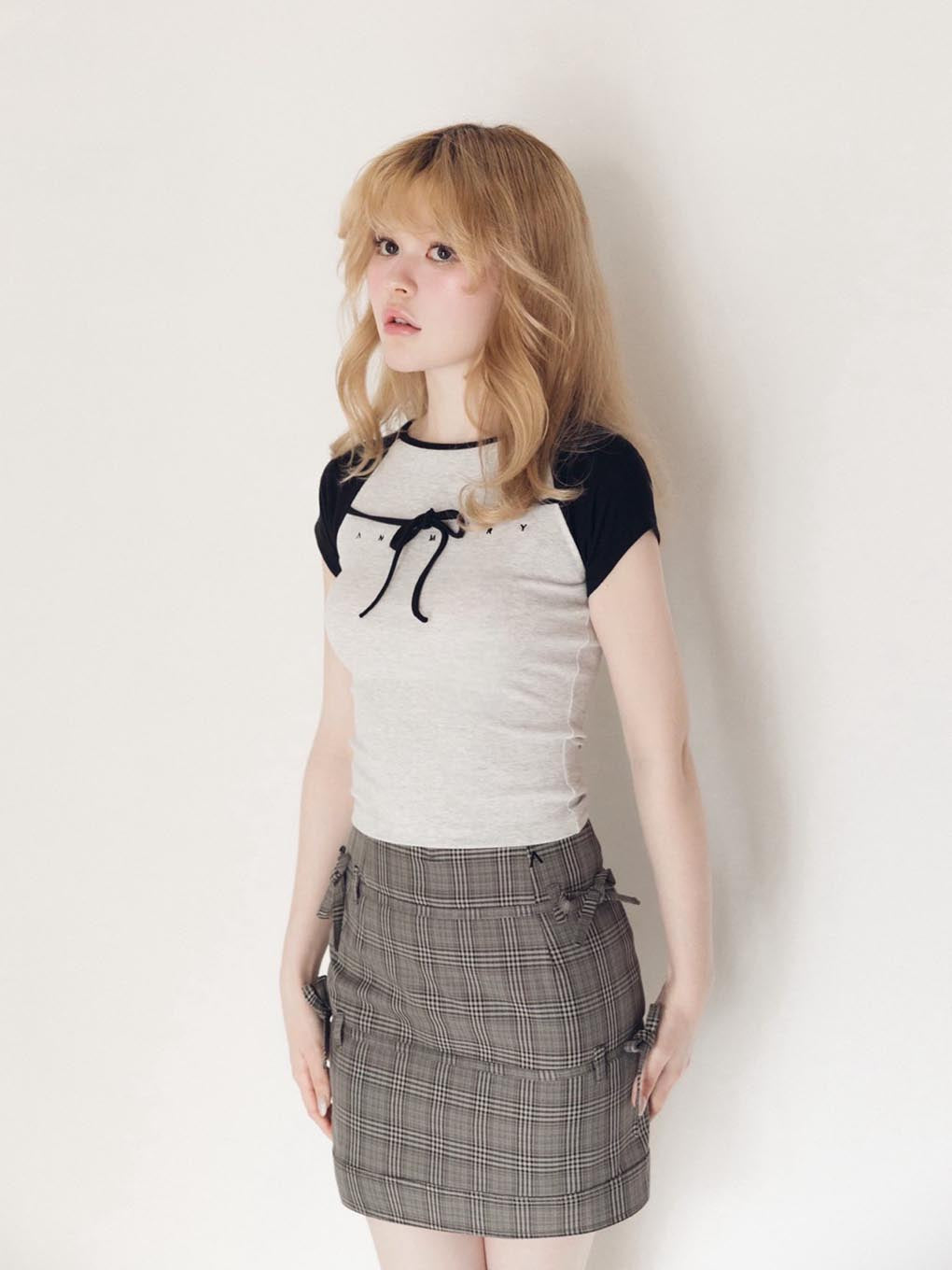 Hanna check mini skirt