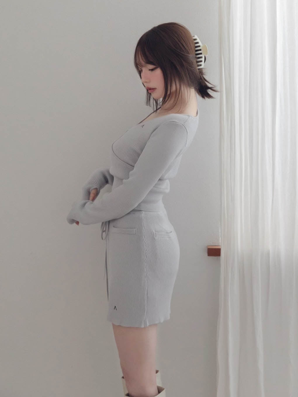 Lilly silk knit skirt