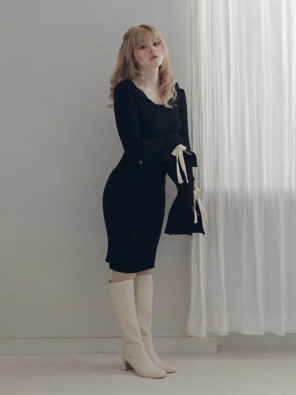Ashley ribbon knit dress