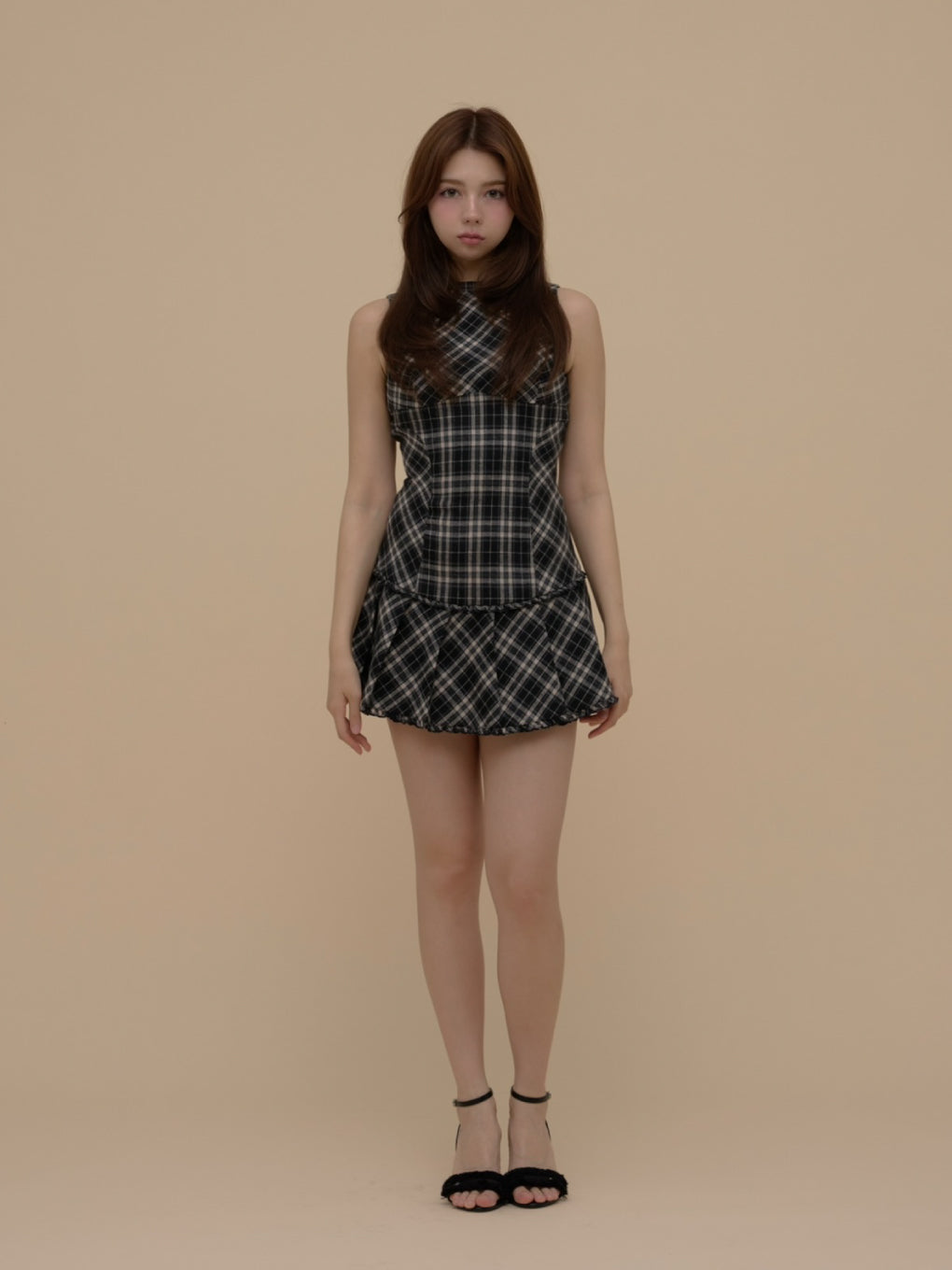Lulu check set mini dress