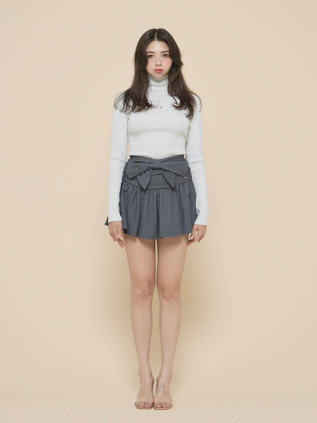 Liz ribbon mini skirt