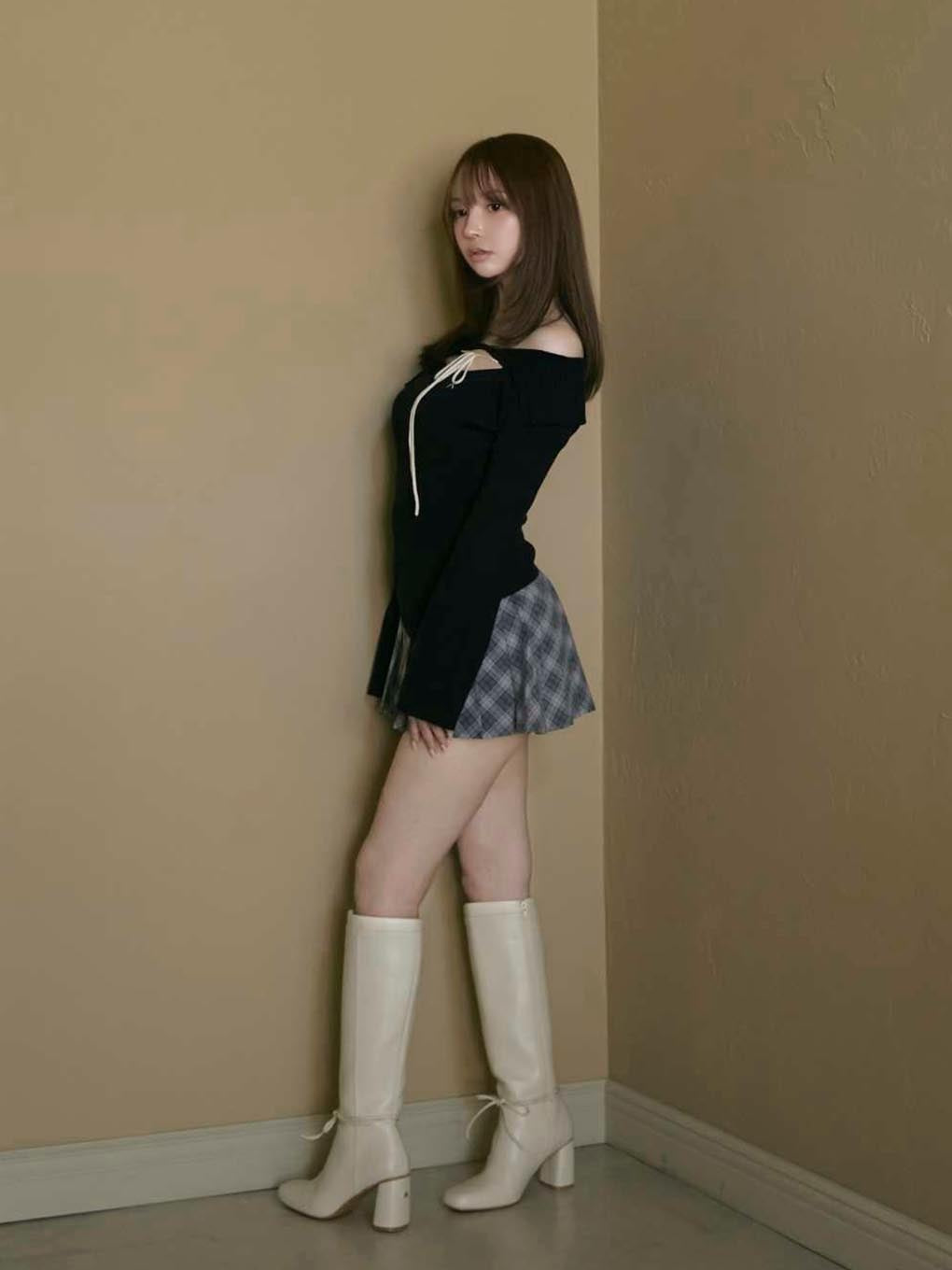 Audrey check mini skirt