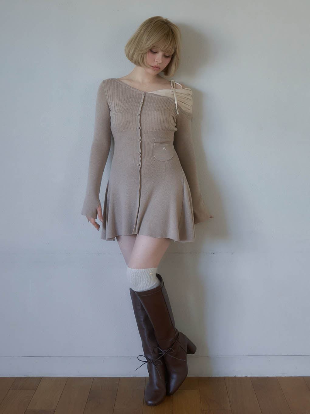 Helen knit flare mini dress