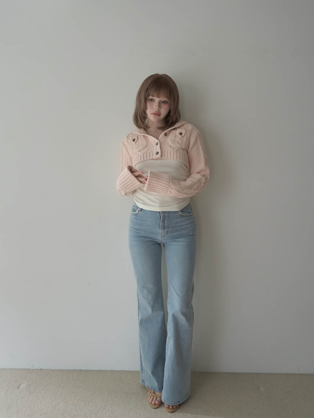 Mary logo cable knit set