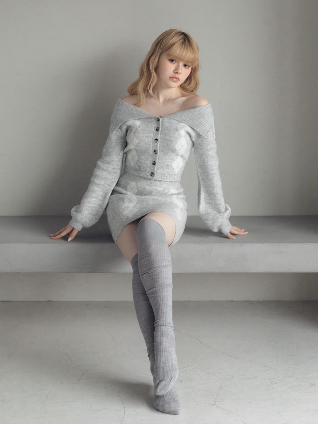 Dona argyle knit set up