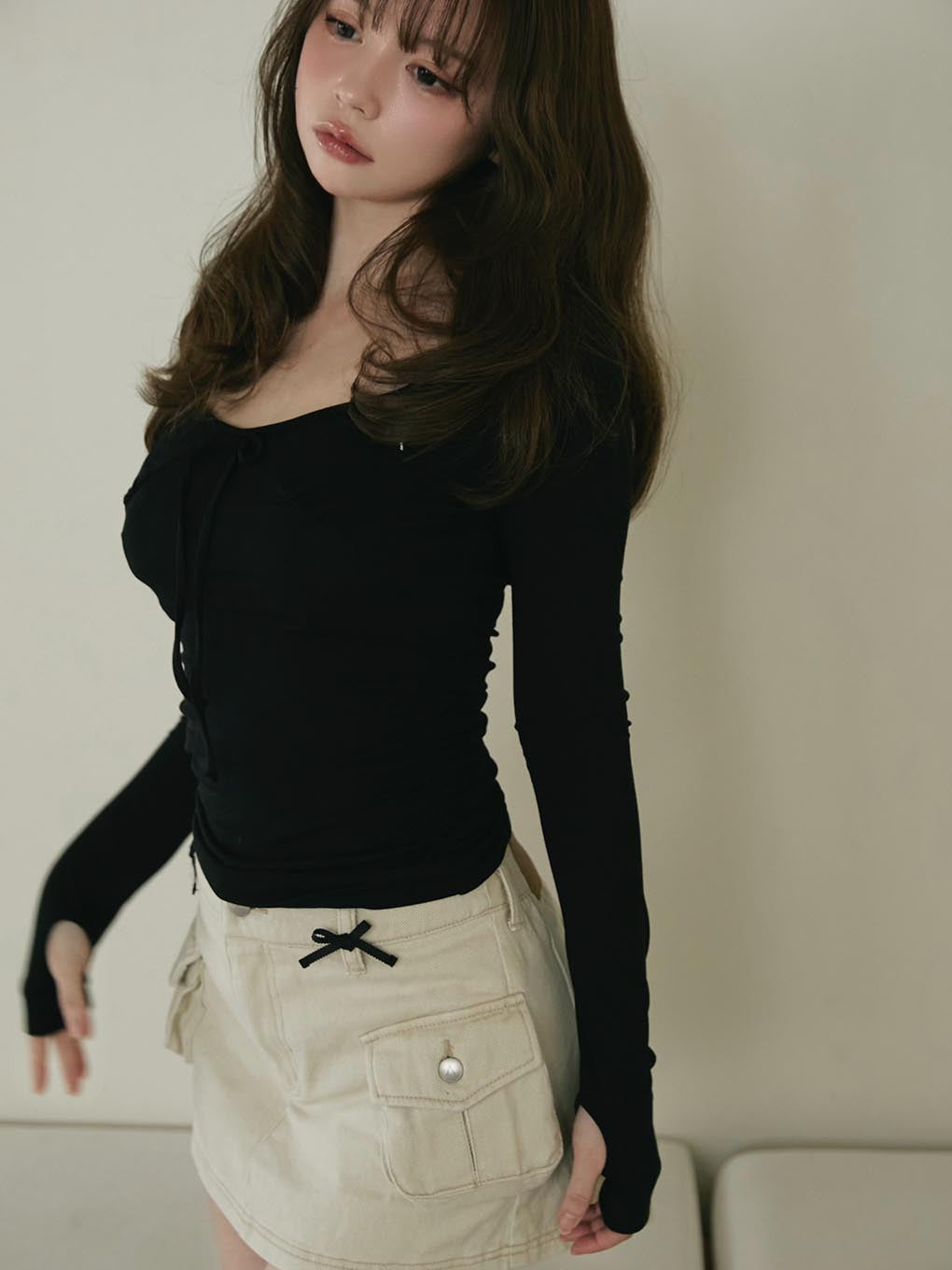 Baby ribbon mini skirt