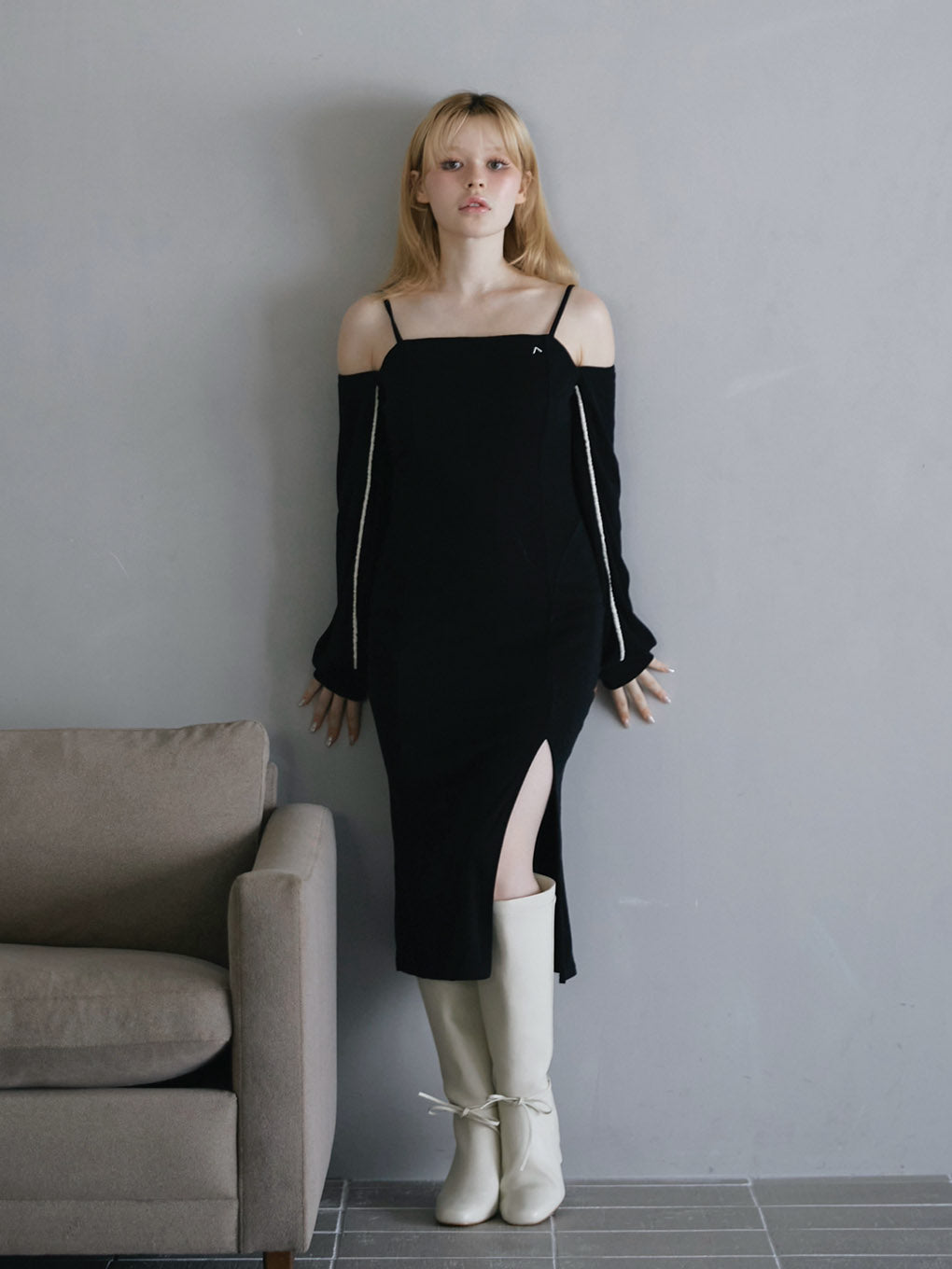 Elina ribbon long boots