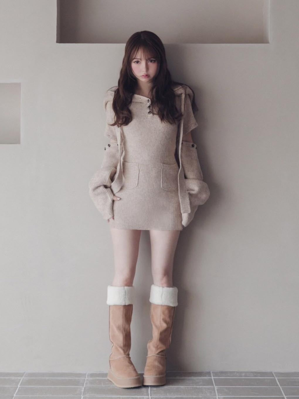 Alma button mini dress