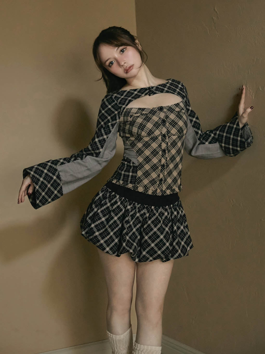 Nancy check skirt